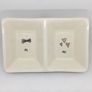 Rae Dunn his and hers “Mr. & Mrs.” trinket tray